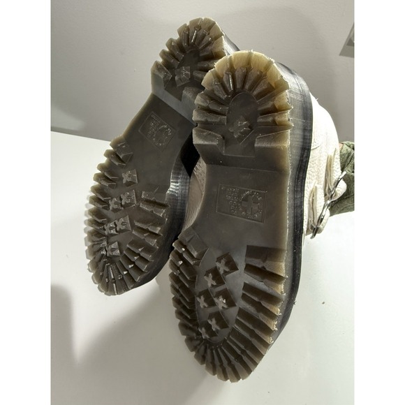 Dr. Martens Women's Devon Flower Leather Platform Boots - White Milled Sz 5 - Picture 9 of 11